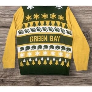 Green Bay Packers Sweater Ugly Football Christmas Exclusion Wisconsin Sz Small